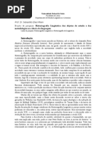 Historiografia Lingüística Dos Objetos de Estudo e Das Metodologias Das Ciências Da Linguagem