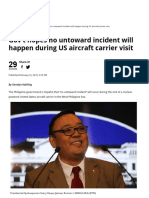 Gov't Hopes No Untoward Incident Will Happen During US Aircraft Carrier Visit Manila Bulletin News