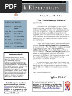 Park Elementary: A Note From Mr. Field