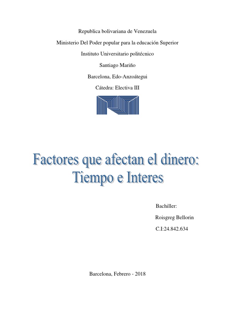 Factores que Afectan la Tasa de Interés | PDF | Tasa interna de retorno ...