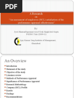 A Research: On "An Assessment of Employees (HCL) Satisfaction of The Performance Appraisal Effectiveness"