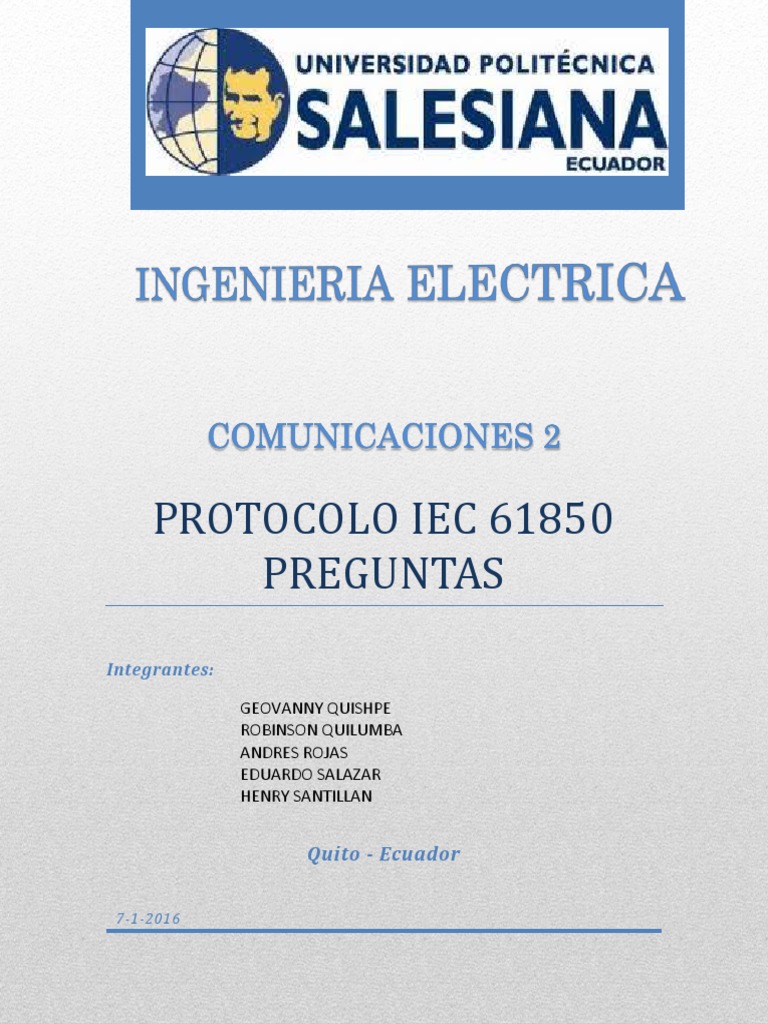 Protocolo IEC 61850 en Subestaciones | PDF | Red de computadoras ...