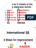 5S Stands For 5 Initials of The Following Japanese Words