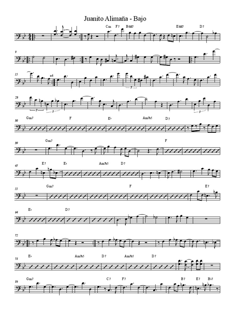 Juanito alima a willie colon hector lavoe bass sheet pdf