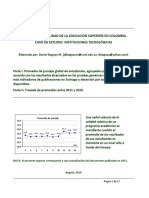 Benchmarking de Instituciones Tecnológicas Colombianas (2013)