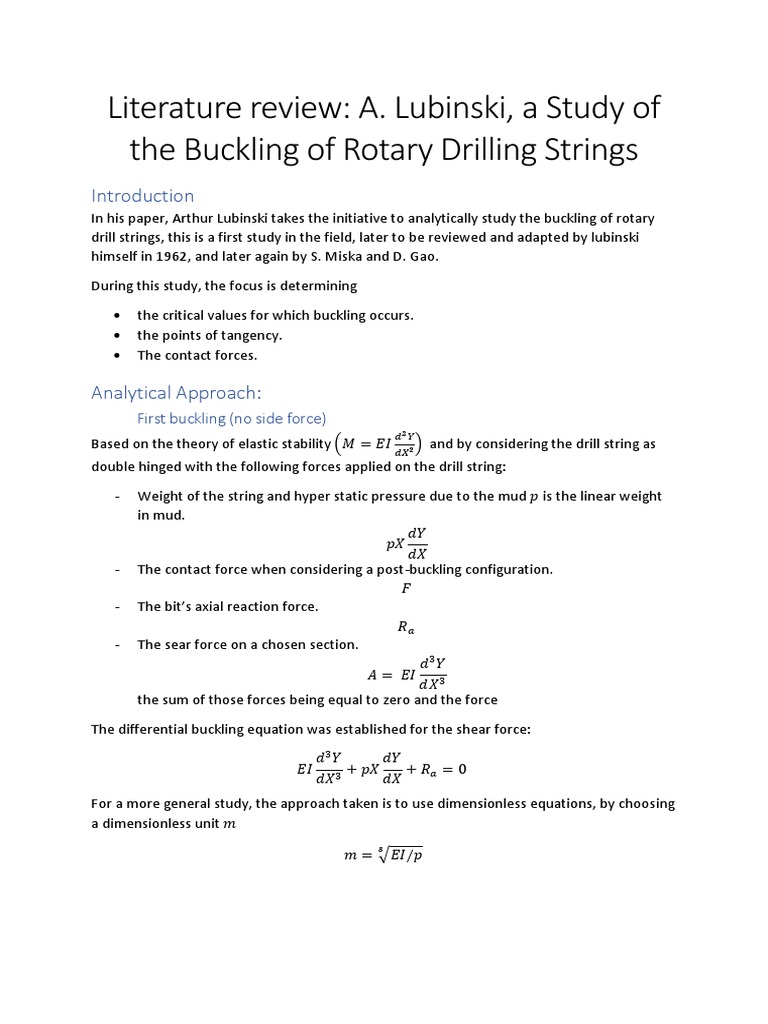 Lubinski Model | PDF | Buckling | Force