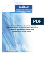 1MANUAL DE PROCEDIMIENTOS PARA LA ELABORACIÓN, EJECUCIÓN Y LIQUIDACIÓN DE CONTRATOS POR SERVICIOS TÉCNICOS O PROFESIONALES  CON CARGO AL RENGLÓN PRESUPUESTARIO 029 “OTRAS REMUNERACIONES DE PERSONAL TEMPORAL