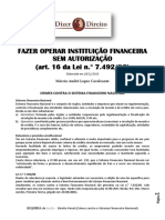 Fazer operar instituição financeira sem autorização