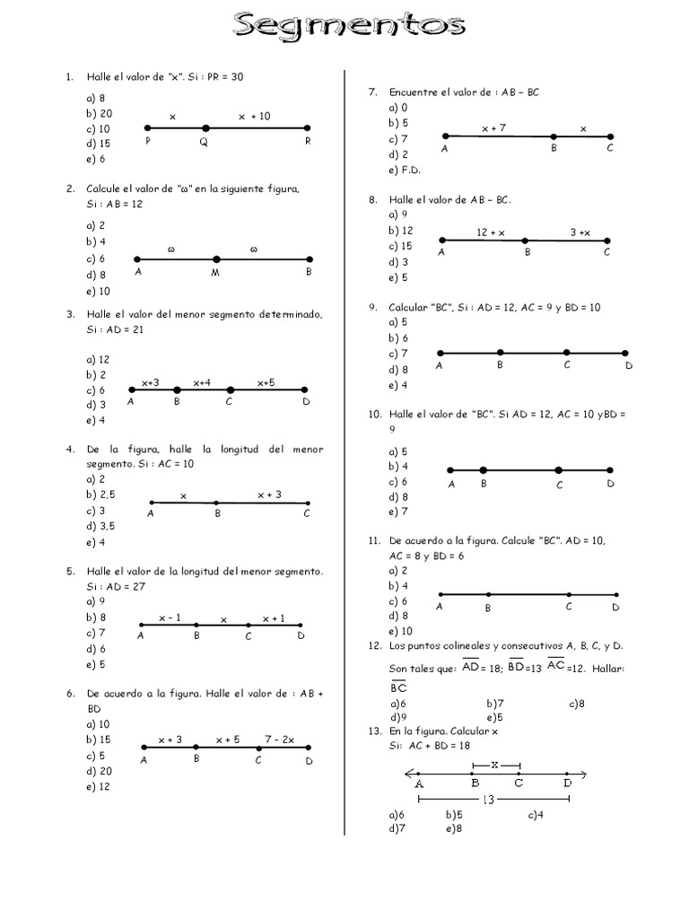 Ejercicios de segmentos para primaria | PDF | Ajedrez | Juegos y ...