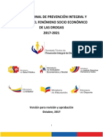 Plan Nacional de Prevención Integral y Control de Drogas (2017 - 2021)VRO
