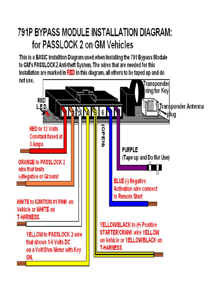 791p Bypass Passlock 2 Diagram Pdf