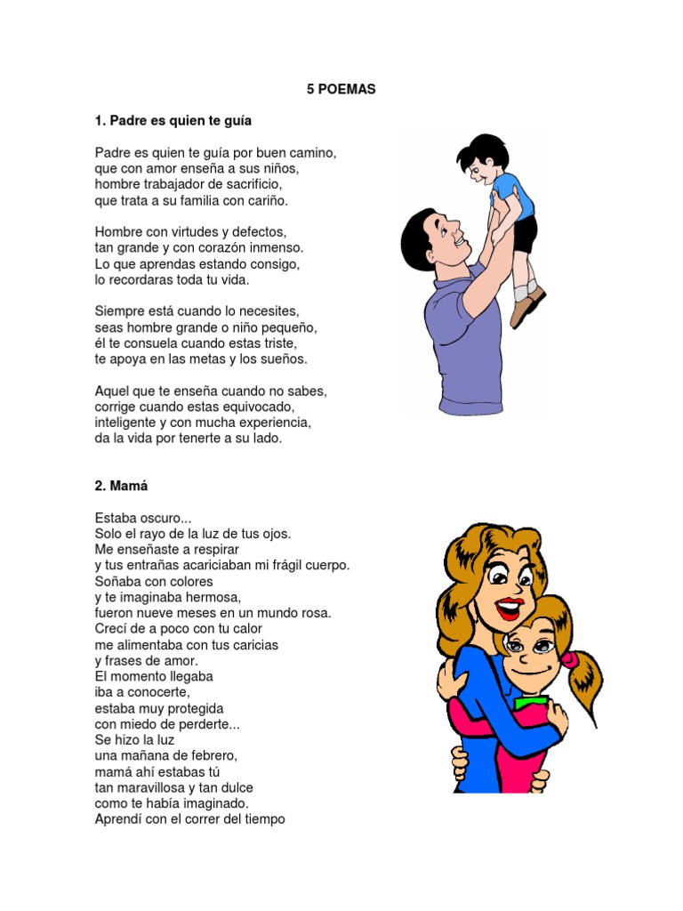 5 Poemas | PDF | Relaciones personales, crianza y desarrollo personal |  Poesía, image size:768x1024