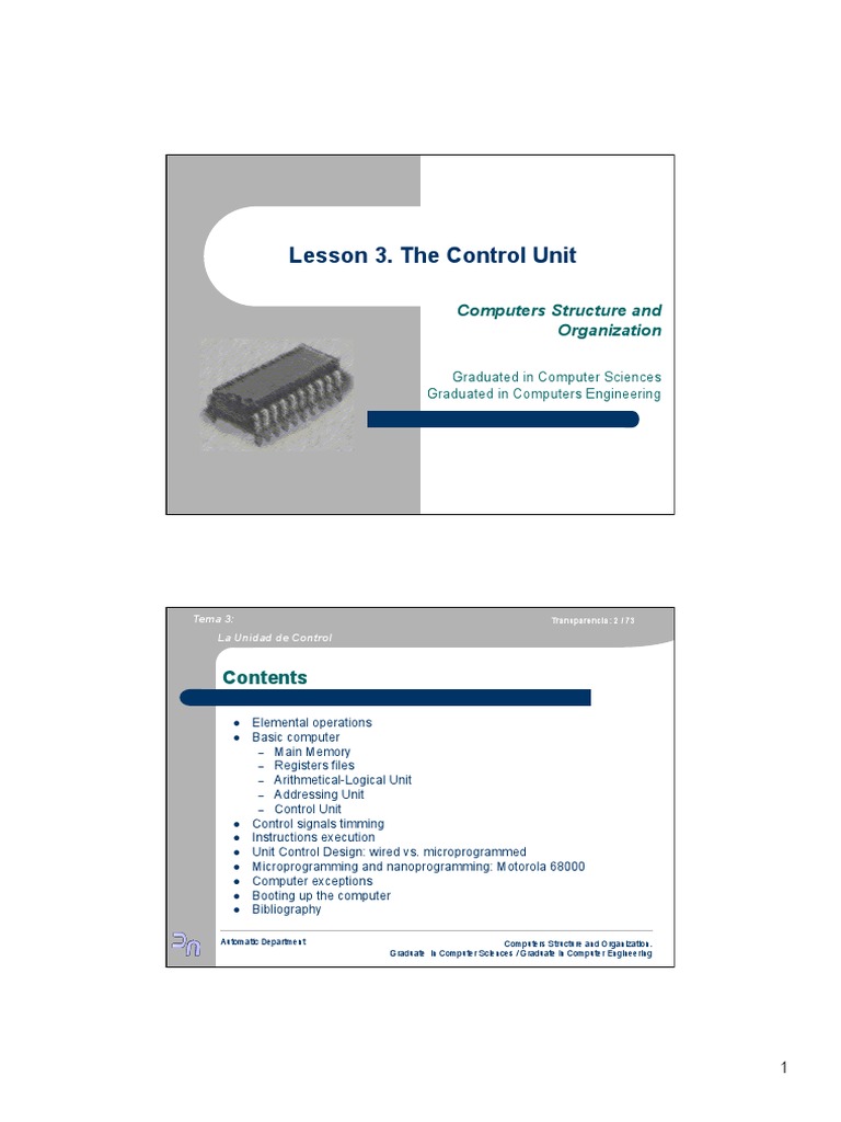 The Control Unit PDF Digital Electronics Computer Science