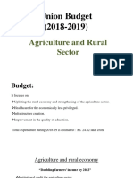 Union Budget (2018-2019) : Agriculture and Rural Sector