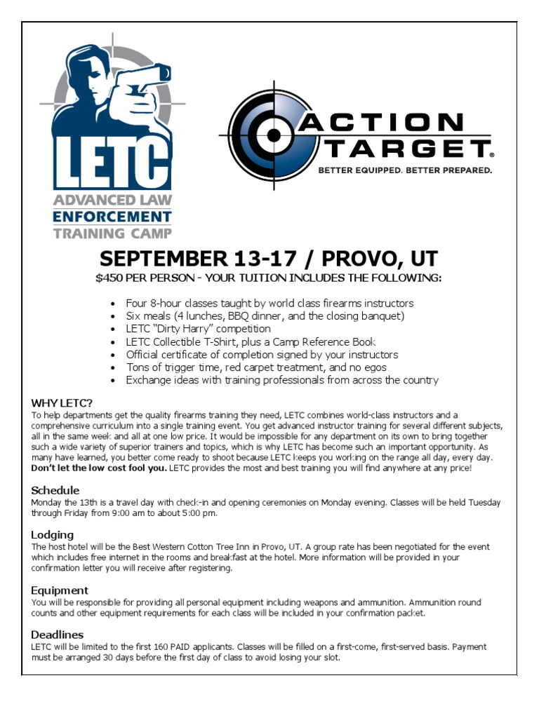 Action Target Law Enforcement Training Camp Info | PDF | Firearms | Police