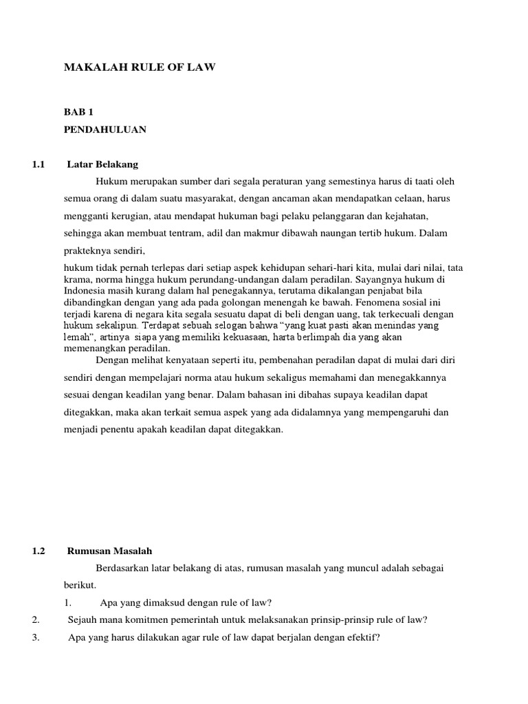 Makalah Rule Of Law