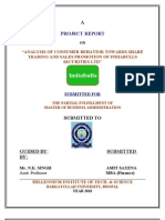 Project Report: "Analysis of Consumer Behavior Towards Share Trading and Sales Promotion of Indiabulls Securities LTD"