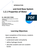 1.2.1 Properties of Water 1.2 Water and Acid Base System