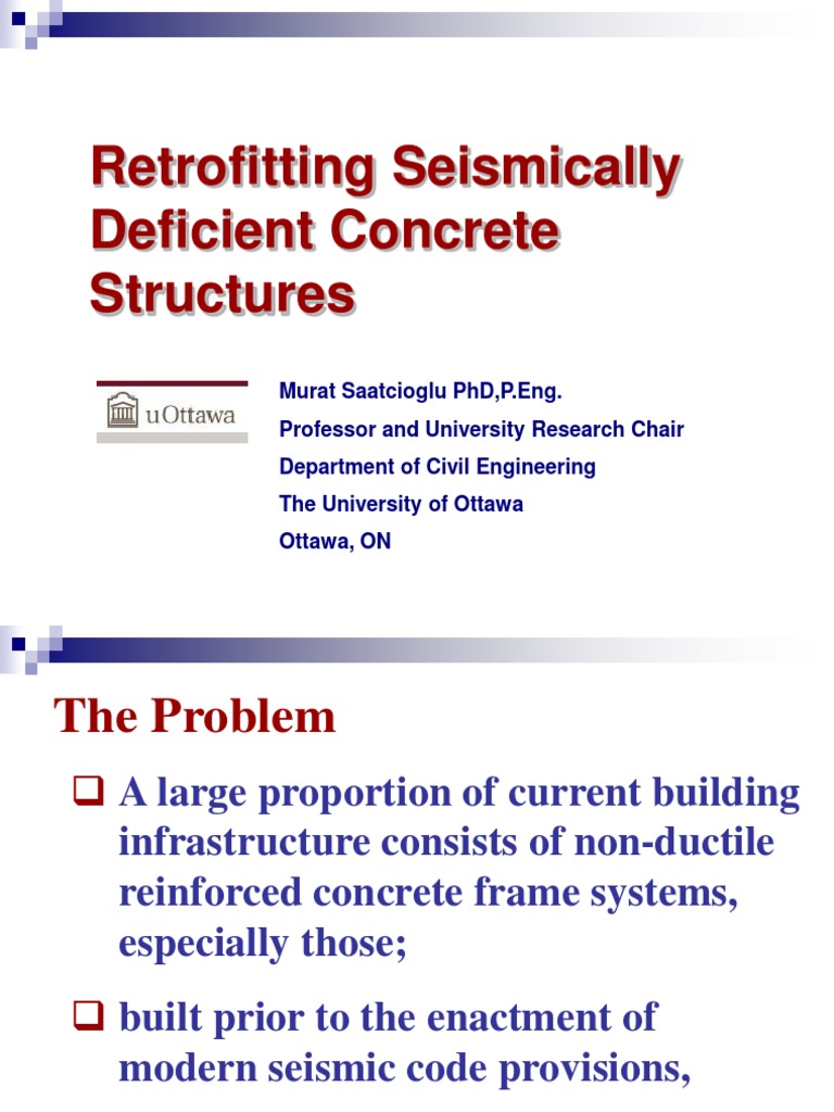 Seismic Retrofit of RC Structures - CSA 23.3-04 Saatcioglu | PDF ...