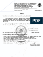 Interview for Labour Court Panel to Be Held on 26.02.2018