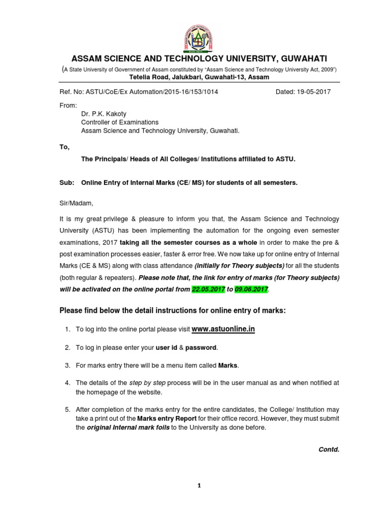 ASTU Online Internal Marks Entry Guide | PDF | Computing | Computing ...