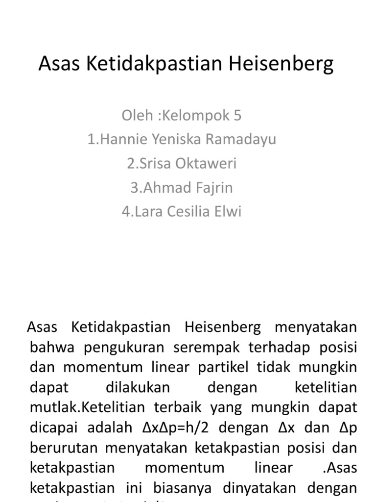 Asas Ketidakpastian Heisenberg