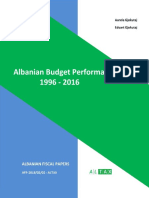 Albanian Budget Performance, 1996 - 2016