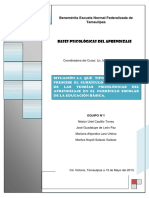 Bases Psicológicas Del Aprendizaje: Benemérita Escuela Normal Federalizada de Tamaulipas