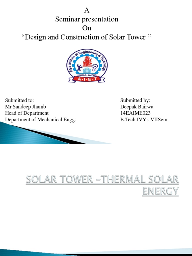 Solar Tower Design and Functionality | PDF | Solar Power | Power Station