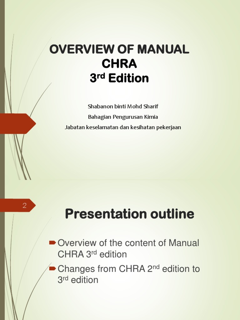 CHRA Manual Overview: 3rd Edition | PDF | Hazards | Toxicity