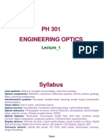 PH 301 Engineering Optics: Lecture - 1