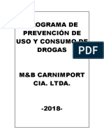 Programa de Prevención de Uso y Consumo de Drogas Myb Carnimport