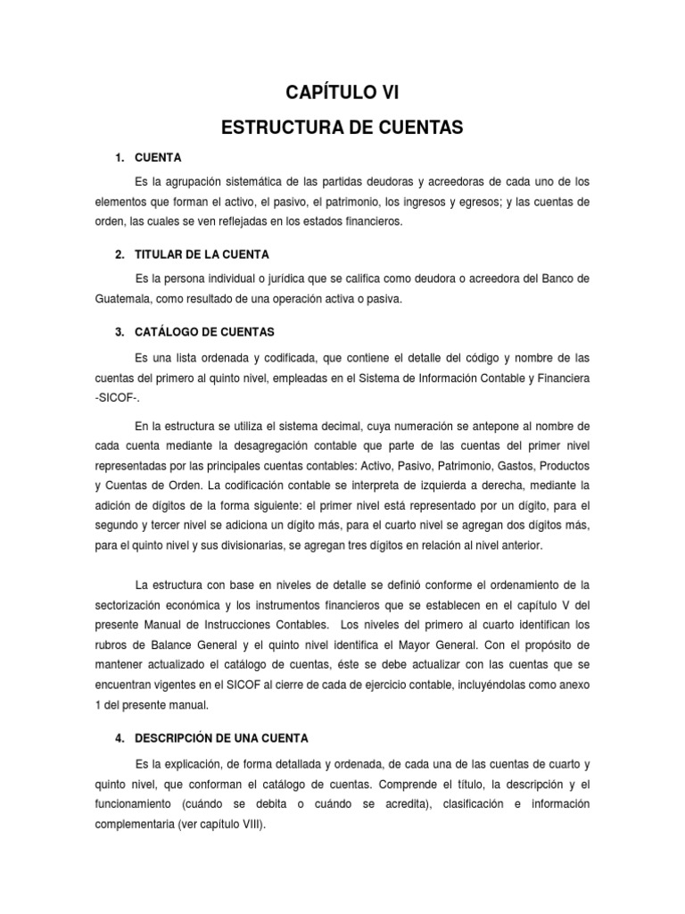 Estructura de Cuentas Contables | PDF | Contabilidad | Bancos
