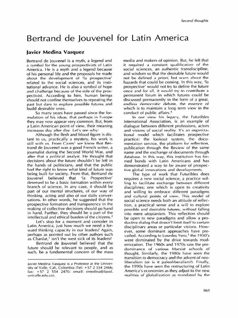 Bertrand de Jouvenel For Latinoamerica Medina | PDF | Social Science ...