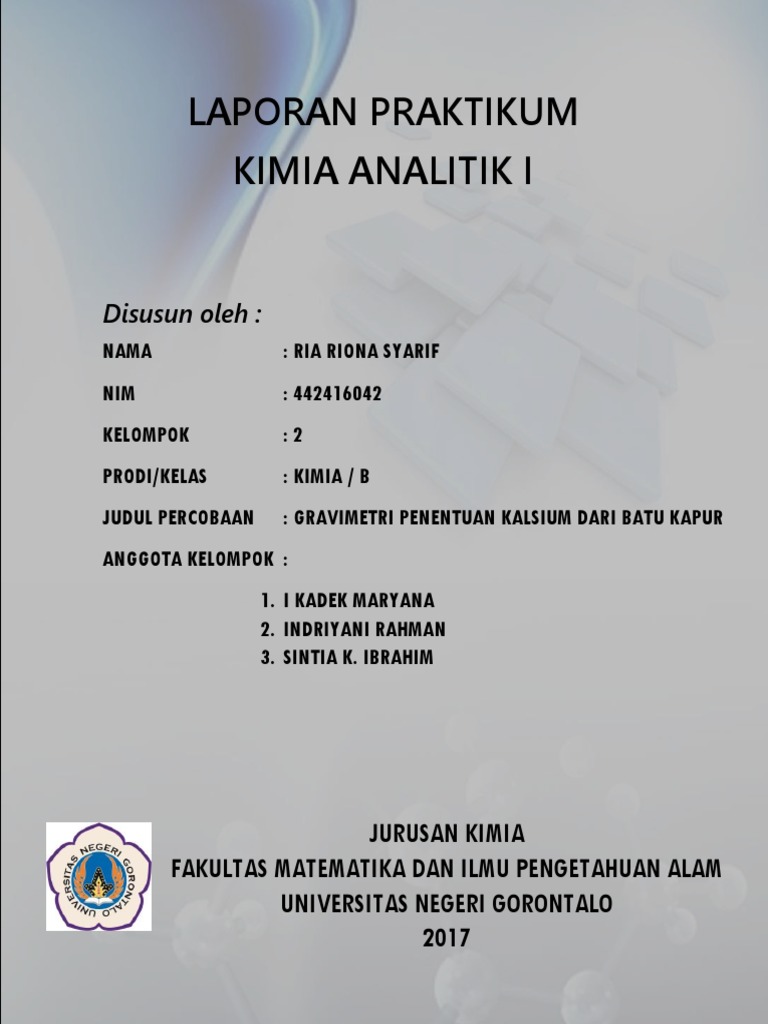 Percobaan 3 Gravimetri Penentuan Kalsium Dari Batu Kapur