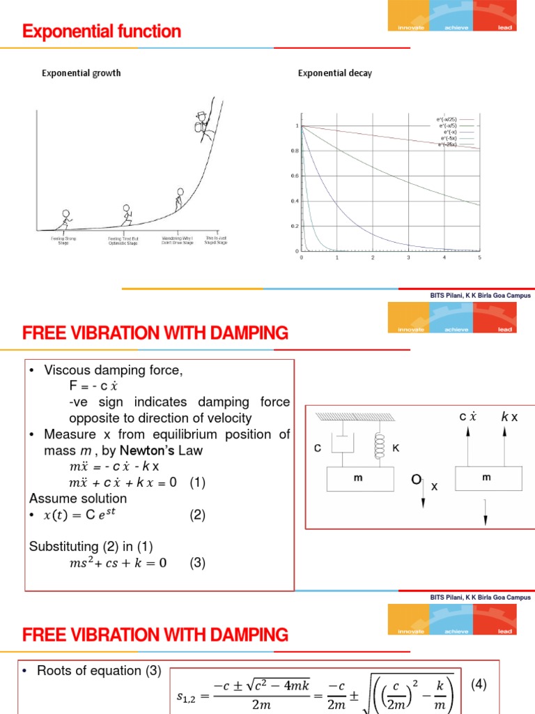 Free Vibration with Damping Analysis | PDF | Force | Classical Mechanics