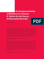 Memoria do Desaparecimento. A ditadura no romance "K. Relato de uma busca" de B. Kucisnsky por Joachim Michael