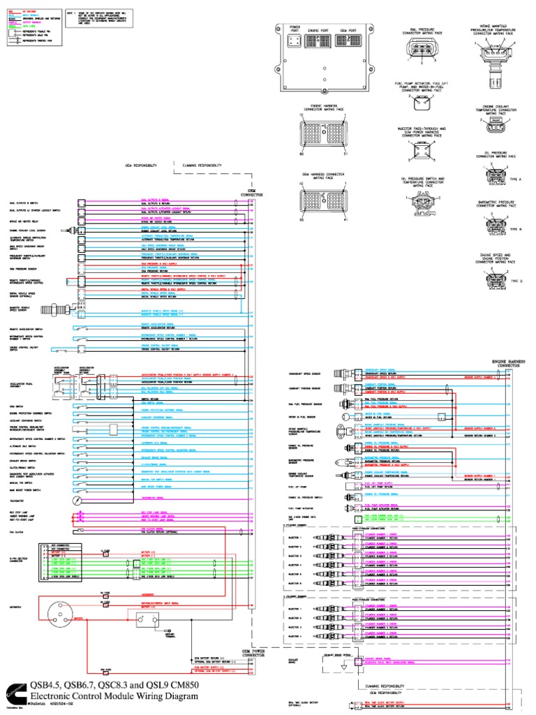 Cummins Diesel Qsb Qsc Qsl Cm850 4021524 Rev 2 Wiring Diagram