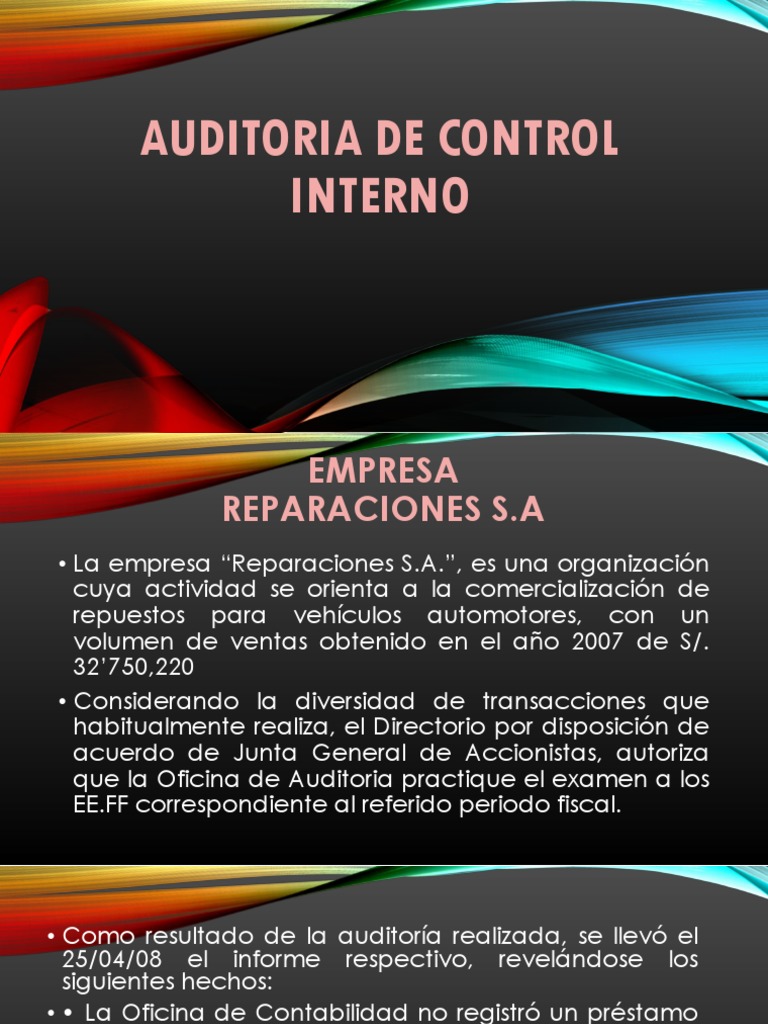 Auditoria de Control Interno | PDF | Contabilidad | Estado financiero