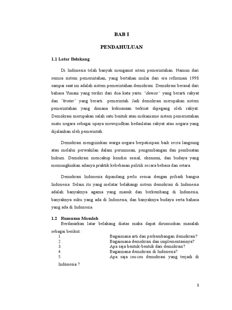 Makalah Demokrasi Indonesia