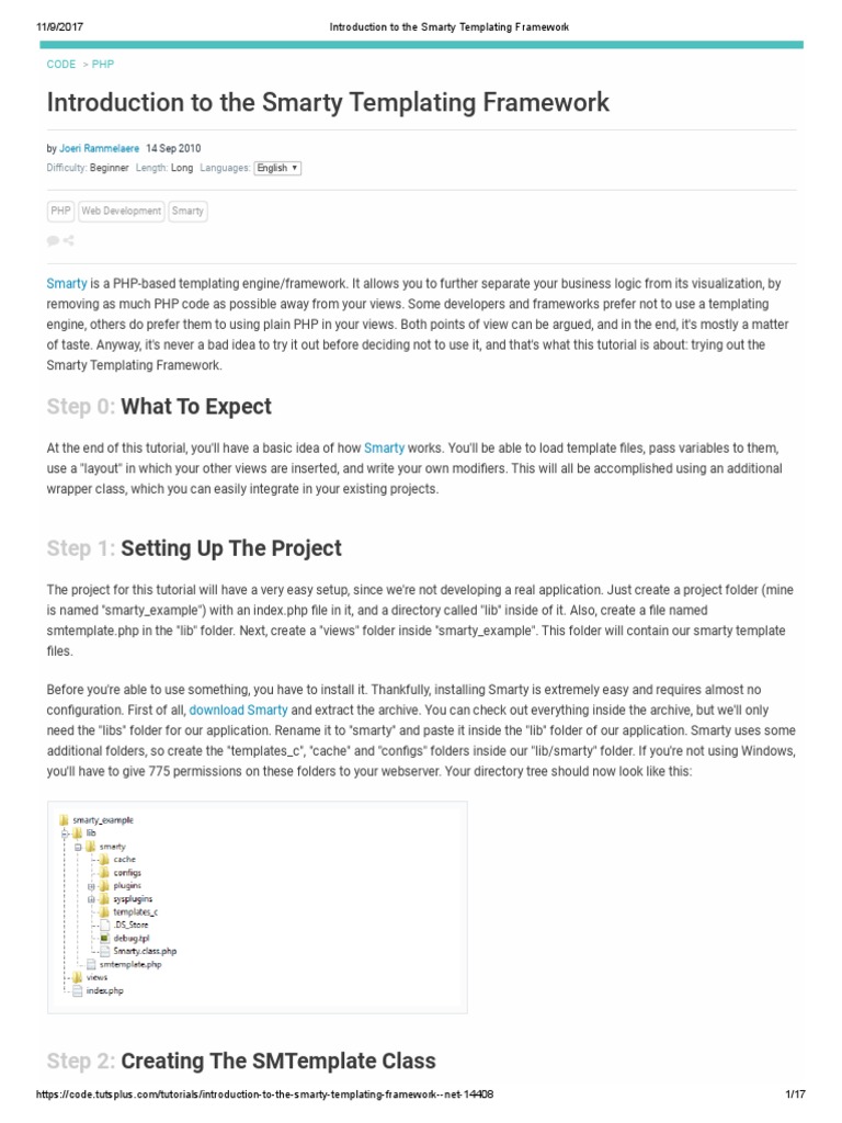Introduction To The Smarty Templating Framework | PDF | Computer  Engineering | Areas Of Computer Science