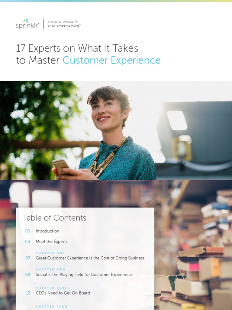 17 Experts On What It Takes To Master: Customer Experience | PDF ...
