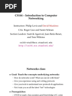 CS144 - Introduction To Computer Networking