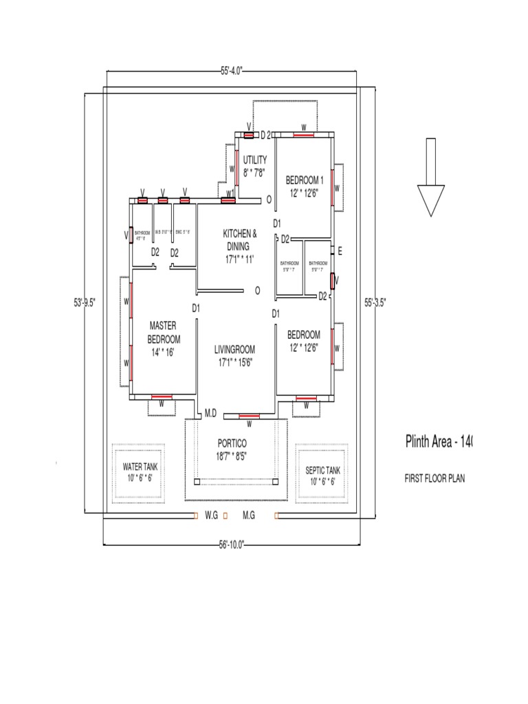 First Floor Plan with Room Dimensions | PDF | Room | Home