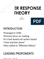 Reader Response Theory: BY: Maizatul