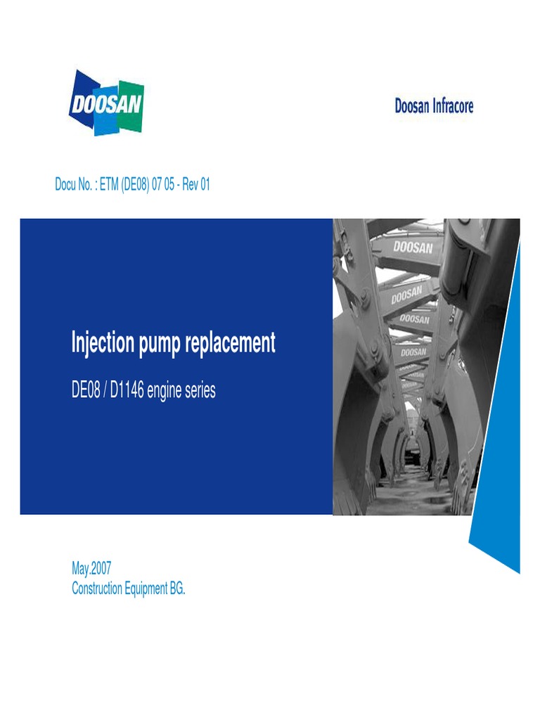 DE08/D1146 Injection Pump Replacement Guide | PDF | Cylinder (Engine ...