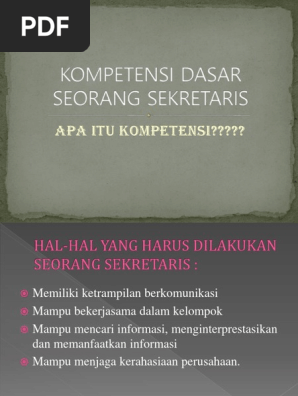 Kompetensi Dasar Sekretaris Pdf