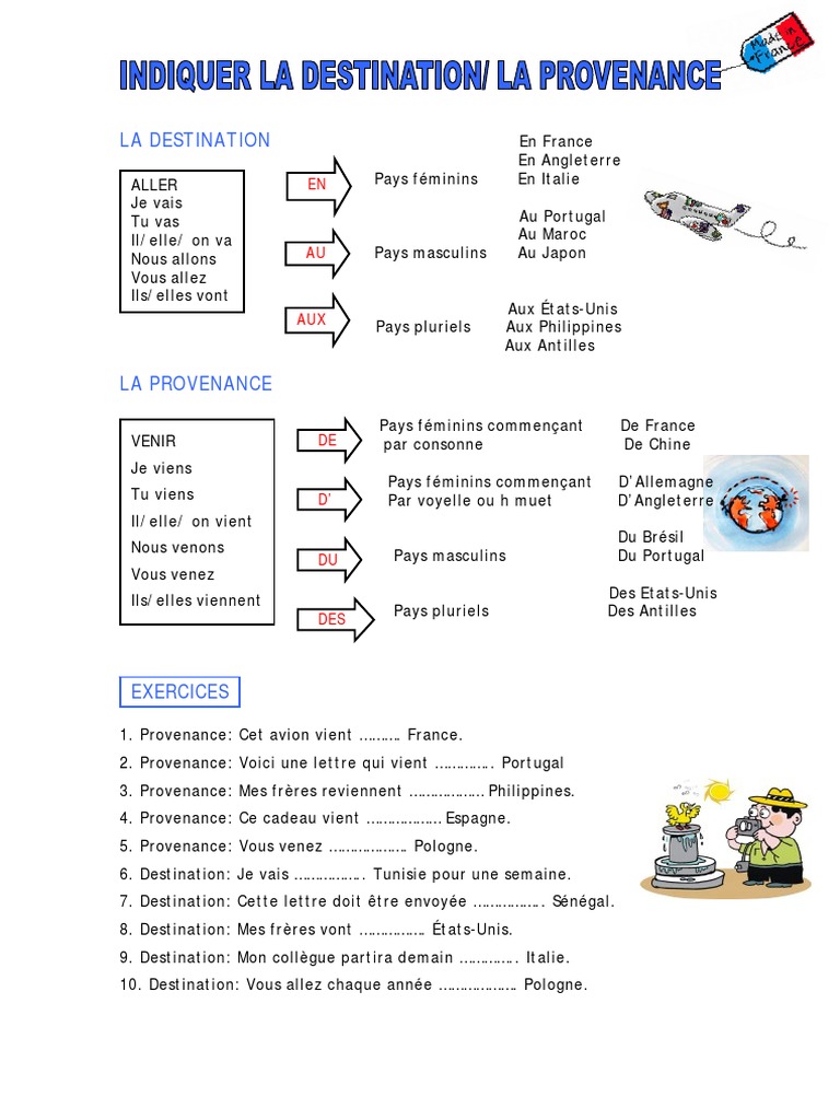 Exercice sur la provenance et destination | PDF | Arts du langage et ...