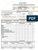 School Form 10 SF10 Learner's Permanent Academic Record For Junior High School