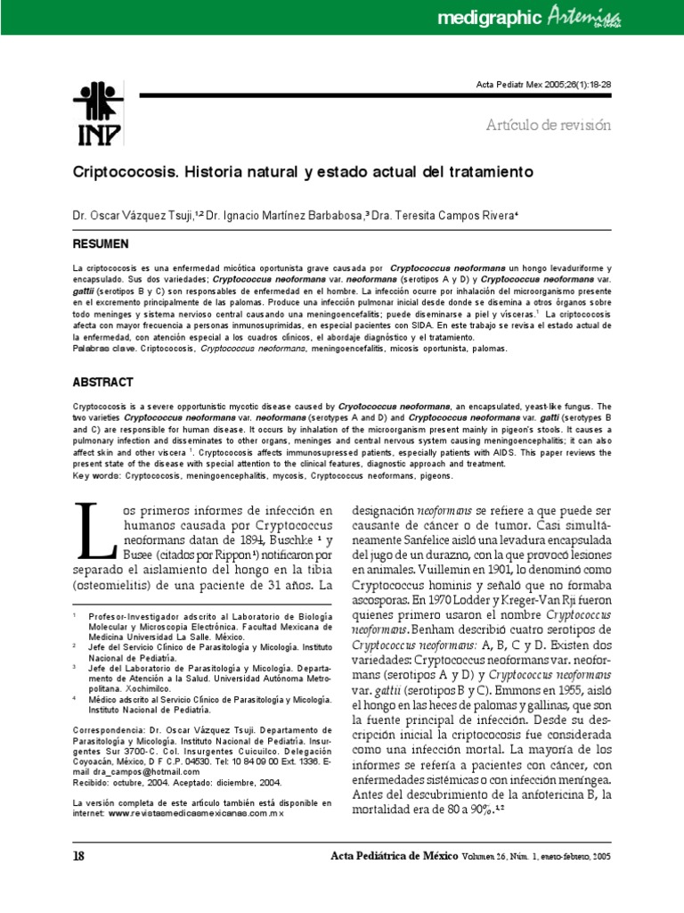 Tratamiento y diagnóstico de criptococosis | PDF | VIH / SIDA | Meningitis
